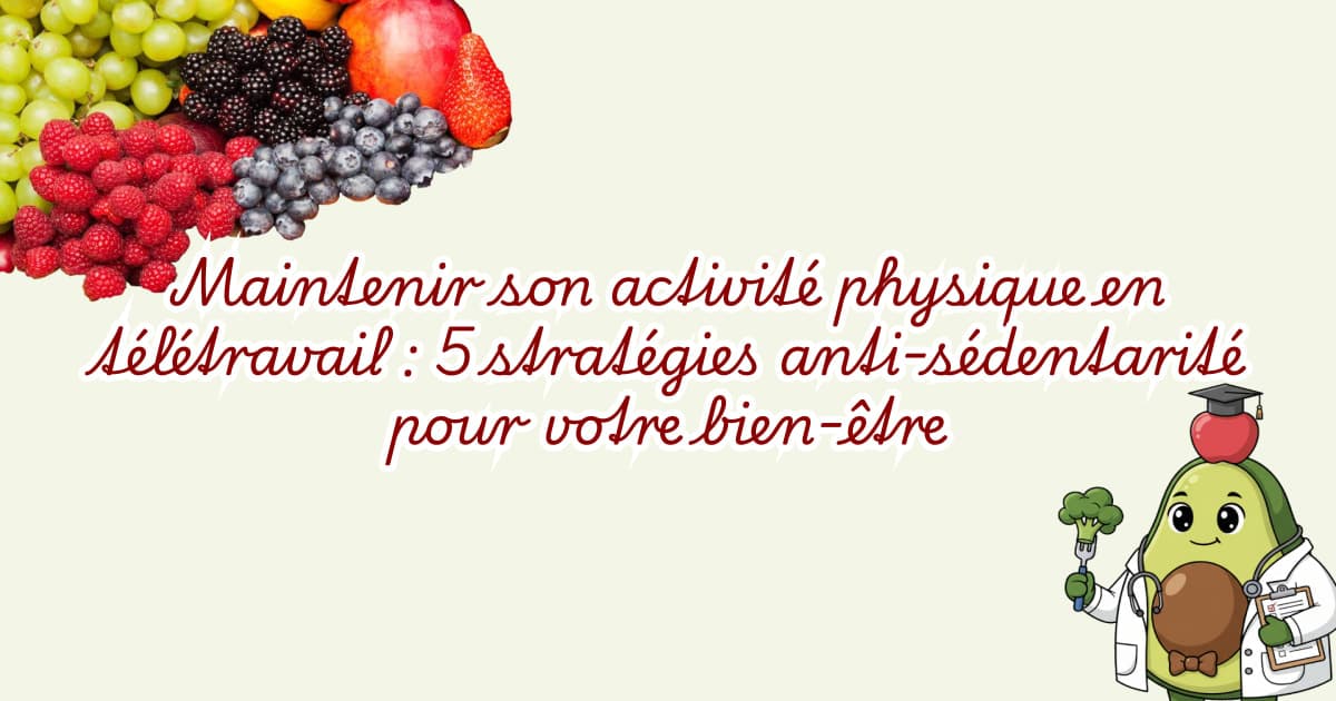 Maintenir son activité physique en télétravail : 5 stratégies anti-sédentarité pour votre bien-être