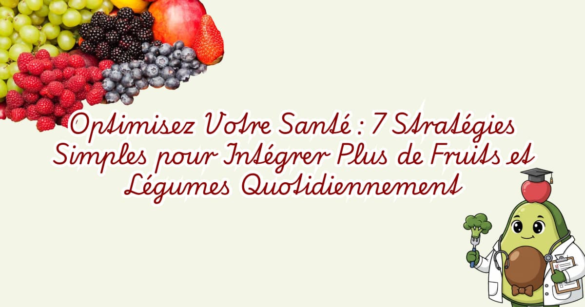 Optimisez Votre Santé : 7 Stratégies Simples pour Intégrer Plus de Fruits et Légumes Quotidiennement