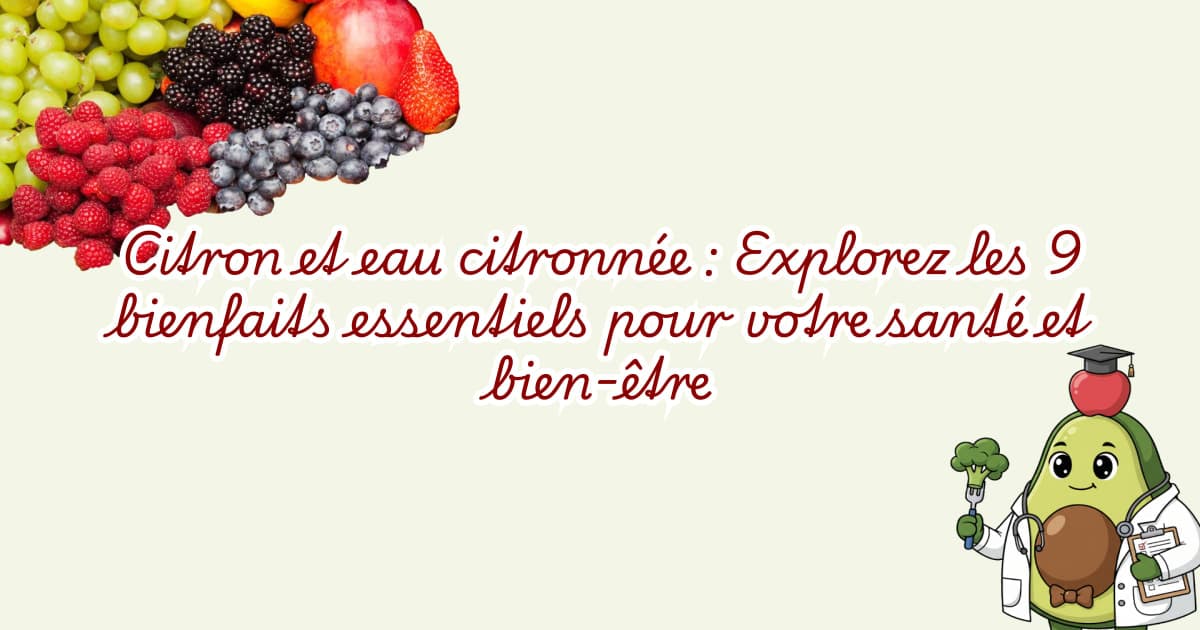 Citron et eau citronnée : Explorez les 9 bienfaits essentiels pour votre santé et bien-être